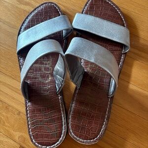 Sam Edelman Silver Strap Slip On Mules Size 9